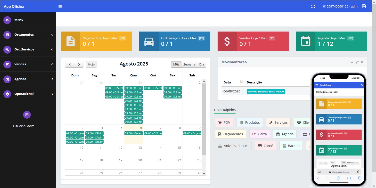 Sistema de Oficina App Oficina